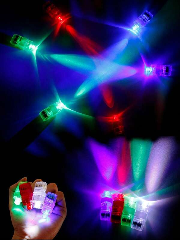 5/10 stuks knipperende LED-vingerlampjes, 7-kleurige gloeiende vingerringlampjes voor bar, concert, feest, Halloween