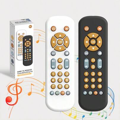 Baby Remote Control Toy / Sound & Light Music Game / Suitable For Boys & Girls, Educational Toy / 3 Language Modes: English, French, Spanish / Baby Birthday Gift