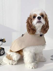 UFBemo 欧美款宠物外套 狗狗风衣 宠物服装 狗狗外套 英伦风连衣裙 猫咪服装 欧式外套 宠物服饰 - 卡其色 - 查看 5