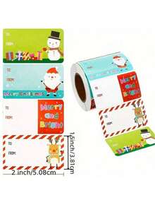 500pcs/Roll, 200pcs/Roll, 12pcs/Sheet Christmas Santa Claus Stickers Self-Adhesive Labels Christmas Birthday Holiday Gift Decoration, Merry Christmas Stickers Christmas Themed Stamp Labels Stickers DIY Gifts Baking Packaging Envelopes Stationery Decoration