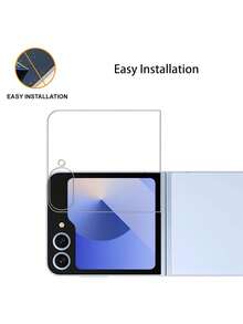 2+2 Pcs Tempered Glass Screen Protector + Camera Lens Protector Compatible With Samsung Galaxy Z Flip 7, 2 Pcs Screen Protector + 2 Pcs Camera Lens Protector - Clear - View 7