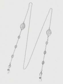 1 pezzo Catena per occhiali in metallo retrò minimalista a forma di foglia, laccio antiscivolo per occhiali, cinturino portaocchiali alla moda, accessori per occhiali, opzione regalo, può essere utilizzato anche come laccio per mascherina - Catena per occhiali in metallo - Visualizzare 4