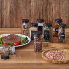 48 Glass Spice Jars With 576 Labels-Spice Jars With Black Metal Caps, 4oz Empty Square Spice Containers With Shaker Lids, Funnel, Chalk Pen, Seasoning Bottles For Spice Rack, Drawer, Cabinet - 24 - 查看 6