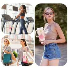 Set für 30/40 Oz Becher, inklusive Henkelriemen, Plüschball und Schlüsselanhänger, schöne Wasserbecherdekorationen