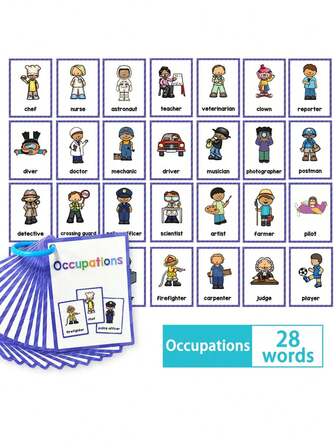 15pcs British Professional Vocabulary Flashcards - Home & School Education Reading & Learning Toys