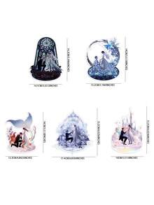 Three-Layer 2D Flat Popular Game Character Acrylic Desktop Decoration Ornaments, Romantic Wedding Scene Ornaments, Game Acrylic Ornament Models, Collectible Game Peripherals, Desktop Decoration