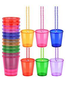 3/5pcs Beaded Plastic Wine Glass Necklace, Suitable For Birthday, Wedding, Christmas Party, Explosion Dance Party, Festival Parade, 1pc/Set - Multicolor - View 8