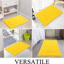 HEBE Super Soft Bathroom Rugs  Long Bath Mats Runner Non Slip Washable Absorbent Bath Rugs Carpets For Bathroom Floor Tub Shower Vanity Sink Home Decor Accessories - Yellow - View 10