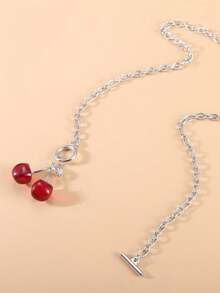 1 件女士樱桃项链，深色风格复古锁骨链吊坠项链，颈链 - 彩色 - 查看 13