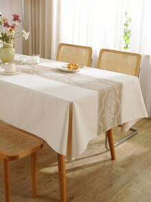 1 pieza Mantel de mesa a rayas minimalista, mantel rectangular impermeable para cocina, boda, mesa de café, adecuado para eventos de verano y otoño, disponible en múltiples tamaños