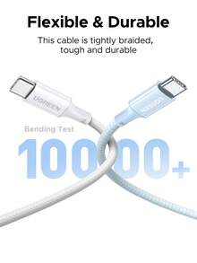 UGREEN 100W Fast Charging Cord PVC Braided Cable Compatible With IPhone 16 15 Pro Max Sam Sung SFC2.0 45W Fast Charging Nan - Multicolor - View 4