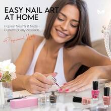 Nail Polish Set: Nude Pink Air Dry Regular Nail Polish Pack 0.25oz Glitter Toenail Polish Kit Gift For WomenDEVO - NudeMuse - Xem 2