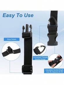 1PC Extension Cord Holder Organizer With Triangle Clips, 18" Adjustable Heavy Duty Cord Storage Straps For Home Workshop RV Garage Organization For Cables Hoses Ropes - màu đen - Xem 5