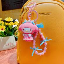1 pieza Llavero oficial de muñeca con dije de gato de Sanrio, accesorio lindo de estilo japonés, figura de personaje de dibujos animados, regalo para estudiantes, artículo de moda para niñas, coleccionable, llavero, decoración para mochila, regalo de fiesta, accesorio de pareja, decoración colgante para auto, regalo de cumpleaños, mercancía de Halloween, regalo de Navidad, regalo del Día de San Valentín