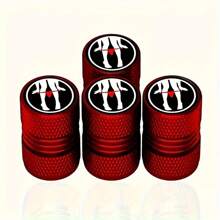 4 件黑色和红色性感内衣设计轮胎气门嘴盖 - 镀铬，增强抓地力和耐用性，适用于汽车、摩托车、卡车、自行车 - 适合汽车车轮配件、车辆配件 | 时尚汽车配件 | 铝制气门嘴盖 - 彩色 - 查看 6