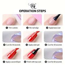 QR QIRAN Multi-Color Gel Nail Polish, Pink, Rose Red, Plum Purple, Y2k Nails, 7ml Nail Polish, UV/LED, Holiday Manicure, Easy To Apply, Halloween, Home Manicure DIY, Halloween Nail Base Color Gel, Nail Salon , French Tip Nails - PinkNude - View 5