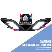 250W LED Deformable Garage Light E26/E27 UFO High Bay Lamp 3/4/5 Adjustable Panels Foldable Fan Blade AC100-277V Parking Lot Workshop Shed Hanging Lamps 220V/110V Indoor NO Flicker Eye Protection Ceiling Lights Bulb Bright Industrial Factory Shop Basements Commercial Lighting 40/60/80/100/120/150/180/200W Warm/Cool White 108/126/144/180/210/240/216/252/288leds