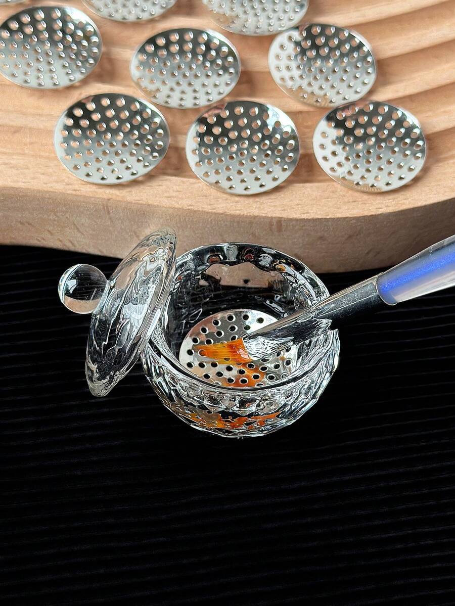 10片装美甲刷清洁铝箔片，配合刷子清洁剂使用，可快速清洁和提亮UV凝胶刷。 - 銀色 - 查看 1