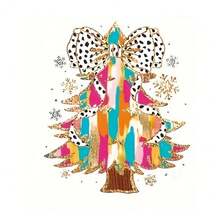 1/2/3pcs Christmas Tree Pattern Heat Transfer Stickers, DIY Heat Transfer Stickers Suitable For DIY Washable Stickers, Handmade Iron-On Clothing Accessories, Textile Decoration Heat Transfer Foil - Multicolor - View 1