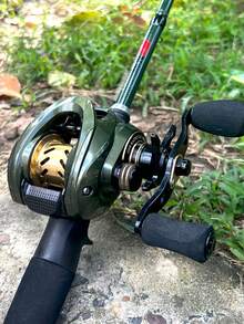 1 件重型诱饵式渔线轮 - 最大阻力 20 磅，齿轮比 7.2:1，耐用铝和不锈钢结构，适用于咸水和淡水钓鱼，绿色，是大鱼和经验丰富的垂钓者的理想选择 - 彩色 - 查看 5