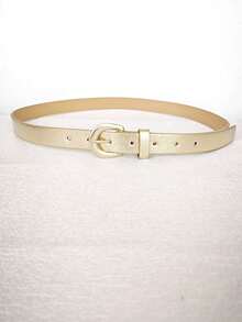 Half Moon Letter Buckle Belt - 金色 - 查看 2