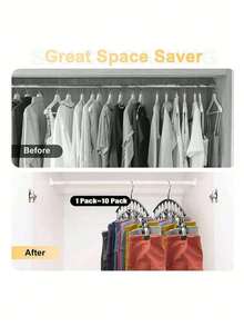 1 buah/4 buah Klip Gantungan Celana Stainless Steel, Anti Selip Hemat Ruang Rak Penyimpanan Lemari Pakaian untuk Jeans Celana Panjang Rok Kamar Tidur Pengorganisasian Rumah - MultiWarna - View 6