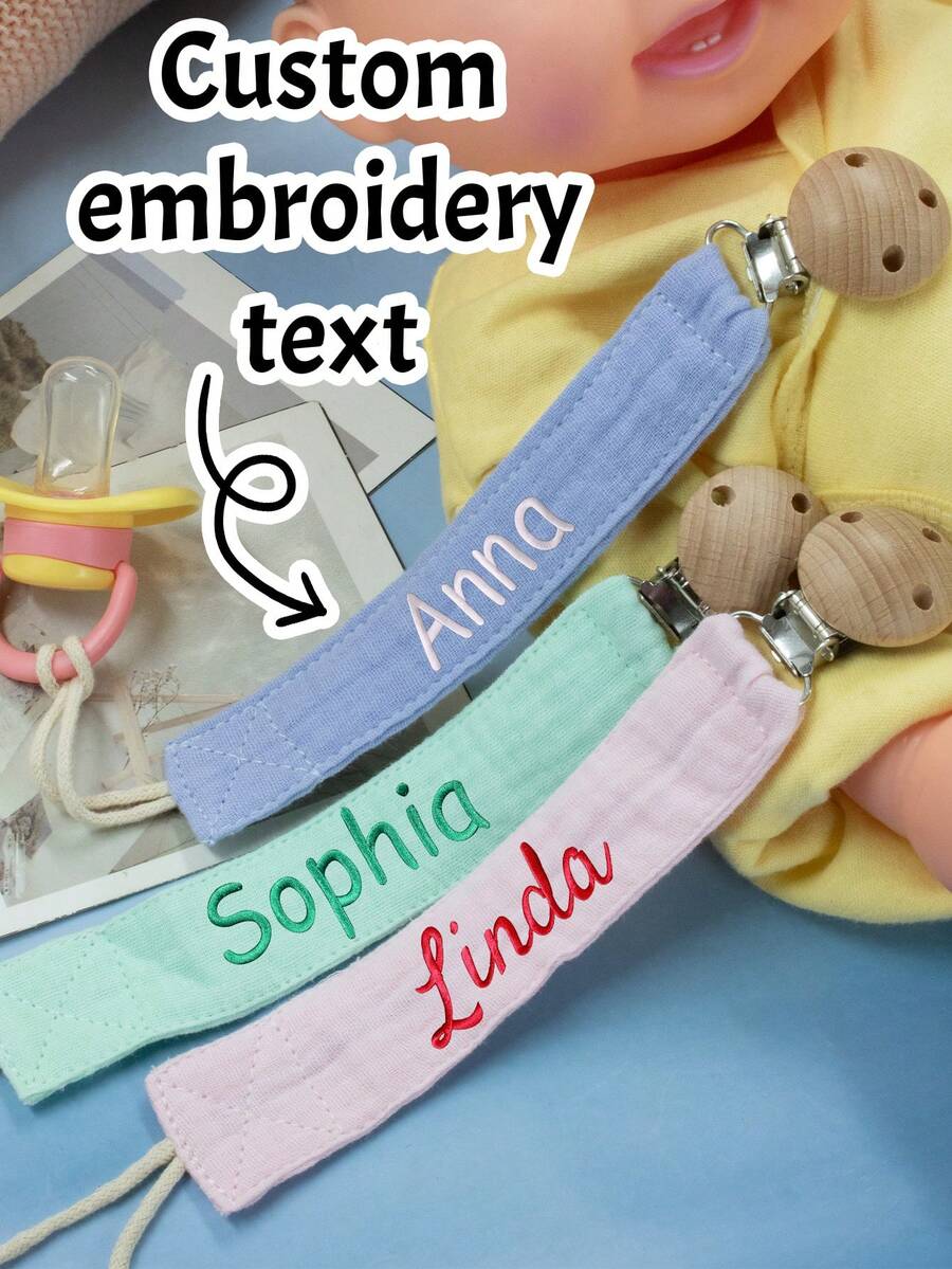 1 pieza/2 piezas Clip anti-caída personalizable, nombre bordable, llavero personalizado, personalización de nombre DIY, artículo decorativo, regalo para amigos/cumpleaños. - Estilo A - Ver 1