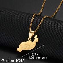 1pc Stainless Steel La Palma Island Map Pendant Necklace, Jewelry For Women & Girls - Multicolor - View 20