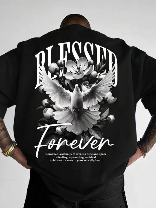 Men's Casual Versatile Simple Graphic Print Short Sleeve T-Shirt