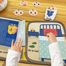 抗撕裂柔软婴儿书籍、安静书籍、布书、布艺活动早教书籍玩具、婴儿礼物、圣诞礼物、新年礼物 - 彩色 - 查看 4