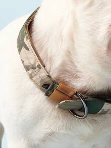 PETSIN 1pc Adjustable Nylon Dog Collar, Military Tactical Training Dog Collar With  Patch Panel, Suitable For Medium & Large Dogs