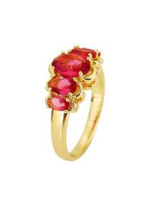 1 Piece Of Elegant High-End Golden Yellow Ring Copper Inlaid With Zirconia Temperament Gorgeous Women's Jewelry Daily Party Party Birthday Gift Can Also Be Given To Friends