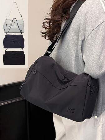 休闲单肩包男女瑜伽健身运动包，轻便学校学院斜挎包，适合办公室健身普拉提海滩旅行行李包