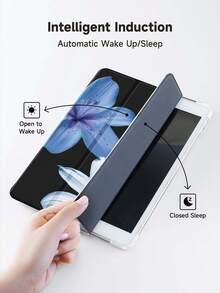 Ayotu 蓝白芙蓉花图案 iPad 保护套，适用于 10.2 英寸 iPad（2021/2020 款，第九/八代）、Galaxy Tab A8 10.5 英寸（2022 款）、MatePad 10.4/Tab，带 Apple Pencil 插槽，支持自动休眠/唤醒，时尚保护套 - 彩色 - 查看 4