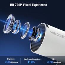 Magcubic Portable Projector With Android Dual WiFi 6 Native 720P & 4K Support Low Noise One-Handed Operation Smartphone & Tablet Connectiv - UK Plug(220-240V) - View 7