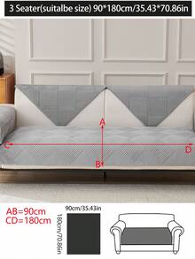 1 pieza Funda de cojín de sofá de felpa gruesa, Cojín de asiento de sofá moderno y minimalista antideslizante y cálido, Funda de sofá a prueba de polvo y lavable, Suave y resistente a la decoloración, Apta para mascotas, Se ajusta a sofás en forma de L y de 1/2/3/4 plazas, Adecuada para dormitorio, oficina, sala de estar