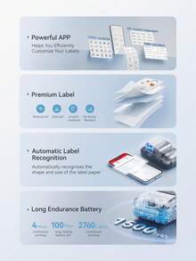 Niimbot B1 Mini Portable Thermal Printer, Pocket Label Printer Suitable For Self-Adhesive Stickers, UV Labels, Bluetooth Printing - Lake Blue Gray - View 6