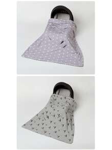 1pc Baby Cotton + Fleece Swaddle Blanket, Stroller Cover, Car Seat Wrap, Warm Infant Carrier Blanket For Autumn/Winter