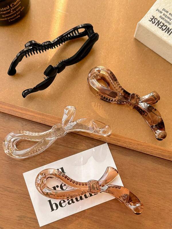 4pcs/1pc Travel Portable Banana Hair Clips, Medium Size Non-Slip Hair Clips Clamps For Ponytail, Fashion Hair Accessories