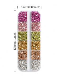 1 Hộp Bột Thủy Tinh Vụn Bất Đối Xấu Nhiều Màu Sắc, Vật Liệu Tự Làm Trang Sức & Trang Trí Thủ Công, Kim Tuyến Tự Làm, Cần Thiết Cho Việc Chế Tạo Trang Sức - Nhiều màu - Xem 8