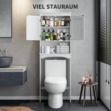 Asofer Toilet Cabinet Bathroom Storage Shelf With Cabinet, Toilet Shelf Shelf Over Toilet, Toilet Organizer Rack, Freestanding Toilet Space Saver With Adjustable Shelves, 167x60x23cm, White, Valentine's Day Ideas - trắng - Xem 2