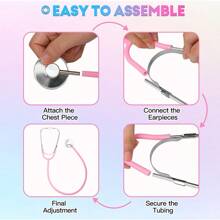 Aluminum Children's Stethoscope Toy - Realistic Working Acoustic Function, Doctor Role Play Costume Accessory, Simulation Medical Toolkit Gift For 3-8 Years Old Boys And Girls