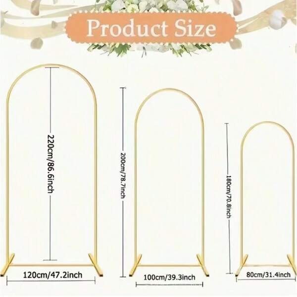 1 Set de Arco Rectangular Redondeado de Metal, Adecuado para Cumpleaños, Boda, Despedida de Soltera, Graduación, Aniversario, Bautizo, Arco Floral, Exterior y Jardín, Fiesta Temática, Telón de Fondo, Decoración Navideña, Decoración del Hogar, Día de San Valentín, Halloween, Navidad, Acción de Gracias