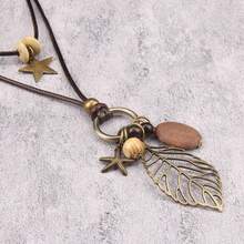 Collar a capas hoja colgante - Multicolor - Ver 13