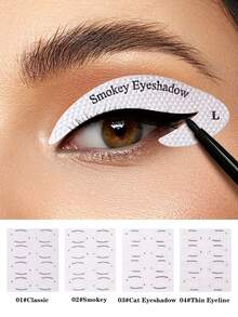 4/8/12/16对眼线模板 - 无酒精无纺布材质,助您轻松打造猫眼、烟熏和自然妆容 - 易于粘贴和卸除,不脏手,适合新手和专业人士使用。眼线贴纸,易于使用,涂抹顺滑,是美妆爱好者的理想之选。可重复使用,经久耐用。猫眼模板,专业化妆师必备。赠品,旅行好物,经济实惠。 - 彩色 - 查看 2
