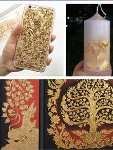 3D Ultra-Thin Nail Art Gold Foil Sticker Set, Asymmetrical Gold & Silver Aluminum Foil Fragments | Face & Eye Makeup Glitter Decorative Stickers, Nail Art Decorations, Creative Imitation Makeup Gold Silver Glitter Foil Stickers, Rhinestone Face Makeup, Stage & Bridal Decorative Stickers Nail Supplies Nails Nail Charms Nail Gems - Rose Gold - View 6