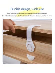 10 件白色儿童橱柜锁，婴儿防护抽屉锁，防止手指被夹，带扣设计，婴儿淋浴家庭装饰礼物