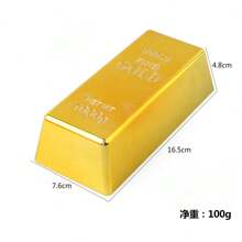 1pc Highly Realistic Plastic Gold Brick - Prank Toy, Movie Prop, Cosplay Accessory, Gag Gift, Electroplated Hollow Plastic, Home/Office Decor, New Year, Birthday, Easter, Valentine''s Day, Perfect Gift