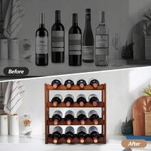 2/3/4-Tier Bamboo Wine Display Stand, 1 Pack Wine Bottle Storage Rack Free Standing Wine Storage, Detached Floor-Standing Storage Rack, For Bamboo Wine Rack Storage In Kitchens, Bars, Storage Rooms, Wine Cellars, And Countertops, Halloween And Christmas Party Supplies