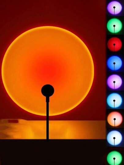 1pc Mini Creative USB Sunset Lamp, Experience The Magical Atmosphere Of Sunset Lighting. Wall Projection Lamp - Provides 7 Colors And 13 Modes, Suitable For Home Decor And Holiday Lighting.